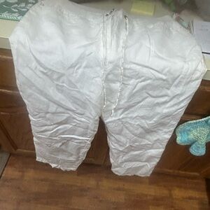 JM Collection white Drawstring Pants
